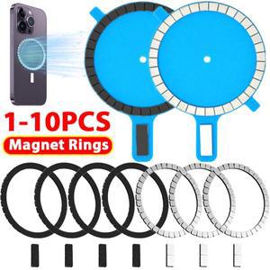10-1PCS 유니버셜 금속 자석 플레이트 시트 애플 아이폰 15 Magsafe 무선 충전에  강력한 마그네틱 원형 링
