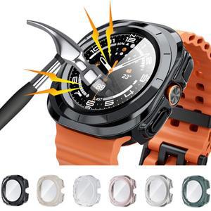 삼성 갤럭시 워치 2025 울트라 액세서리용 유리+케이스 강화유리 화면 보호기 하드 PC 범퍼 갤럭시 워치 7
