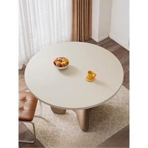 크림풍 원형 식탁 매트 방수 방유 가죽 티테이블 식탁보 패드