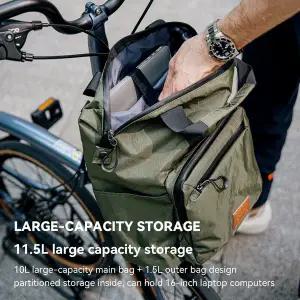 스포츠 자전거 ROCKBROS 11.5L 용량 크로스바디 다기능 핸드백 가방 접이식 백팩 확장형 지퍼 브롬튼용