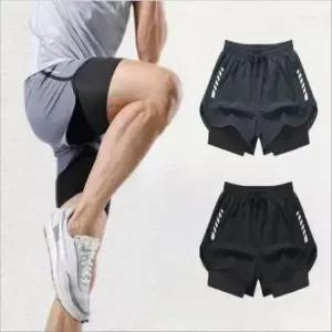 [JED] 운동복 허리밴딩 트레이닝 숏팬츠 남성 레이어드 반바지 스포츠 2중