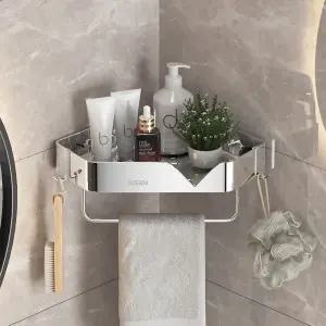 무타공 스텐인리스 욕실 코너형 접착식 선반 미니 틈새 2단 5단 3단 스파이더락 걸이 4단 정리