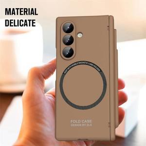 삼성 갤럭시 Z 폴드 5 6 7용 초박형 맥세이프 마그네틱 힌지 케이스 S 펜 슬롯 포함 360도 풀 프로텍션 스