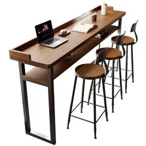 창가 좁은공간 테이블 세트 식탁 가구 단상 홈바 발코니 바 원목 원형 바체어 카페 인테리어