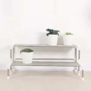 계단식 거실 화분 다이 식물 진열대 2단 베란다 선반 3단 다용도 철제 철재 조립식