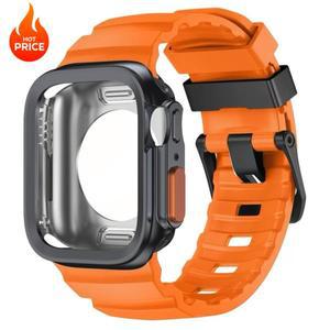 애플 호환워치 11 10 46mm 울트라 3 2 SE3 SE2 45mm용 실리콘 스트랩+TPU 케이스  아이워치 9 8 7 6 5 4용