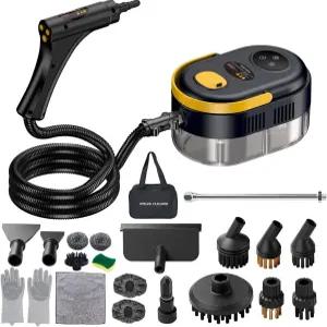 조절 가능한 손잡이가 있는 스팀 클리너 고온 고압 15개 액세서리가 가정용 주방 욕실 그라우트 및