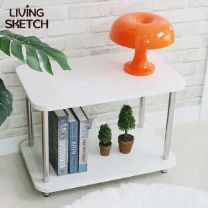 [리빙스케치] 핑미 2단 선반 모듈형 600 다용도 진열장 협탁 스테인레스 미드센츄리인테리어