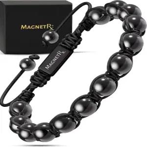 MagnetRX 마그네틱 헤마타이트 팔찌 - 최대 강도 스톤 남녀용 구슬 발리 8mm