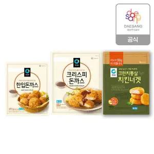 [청정원][본사직영] 청정원 튀김 3종 멀티팩(크런치통살너겟/크리스피돈까스/한입돈까스)
