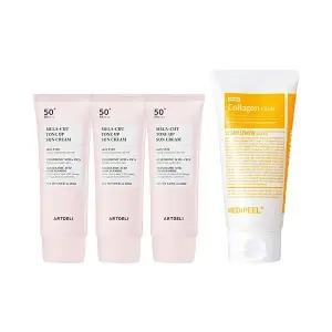 아트델리 톤업 선크림 50ml x3 + 메디필 비건 클리어 클렌징폼 120ml