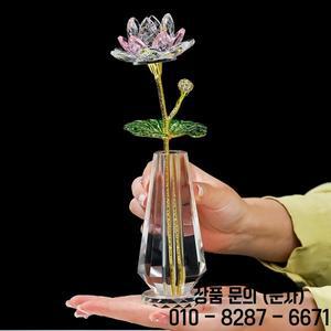 스파클 크리스탈 연꽃 입상 수제 유리 예술 웨딩 장식 홈 테이블