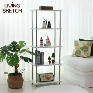 핑미 5단 선반 모듈형 600 다용도 진열장 팬트리장 스테인레스 미드센츄리인테리어