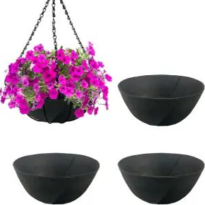 4팩 12인치 패브릭 화분 바구니 라이너 - 펠트 플라워 포트 교체용 코코 섬유 원형 걸이 새가 둥지를 틀지