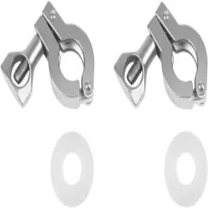 JMCOLMT 트라이 클램프 1/2인치 2PCS 싱글 핀 헤비 듀티 날개 너트 스테인리스 스틸 304 위생 피팅 페룰 TC