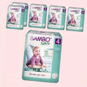 밤보네이처 그린 대용량 밴드 스트랩형 기저귀 아동용 대형 L 144매 4654947