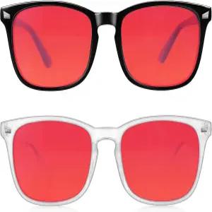 99.9 블루라이트 차단 듀얼 AR 코팅이 적용된 전문가용 수면 안경 Vbewo 2팩 레드 렌즈 남성용 컴퓨터