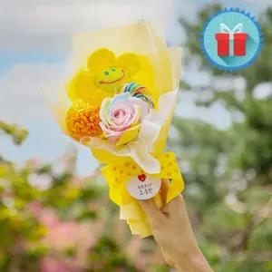 스마일꽃 롤리팝사탕 장미 퐁퐁 비누꽃다발 노랑 기념일 졸업식 수료식 발표회 여친선물