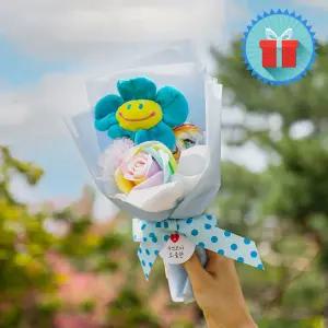 스마일꽃 롤리팝사탕 장미 퐁퐁 비누꽃다발 파랑 기념일 졸업식 수료식 발표회 여친선물