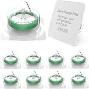 FORE E s Scientific 50 팩 주사기 필터 멸균 PES 기공 크기 0.22 m 막 직경 25 mm 실험실