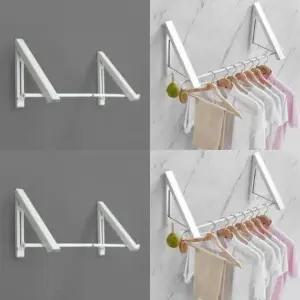 [SBD] 화이트 봉 벽걸이 접이식 세탁실벽선반 80cm 빨랫대 빨래건조대더블