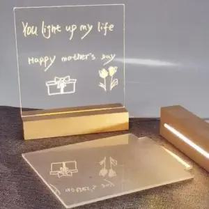 조명 스탠드 메모판 무드등 메세지보드 투명 소15x15 15x15조명