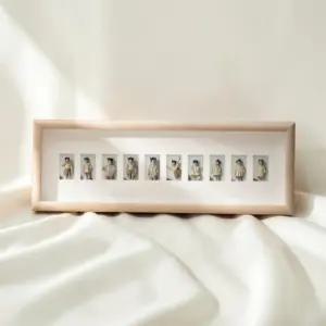 오크색 증명사진 성장 액자 10칸