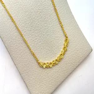 24K 순금 2돈 써클 라인 포인트 목걸이(18K 연결고리 장식)