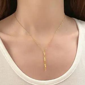 [골드모아]여자 순금 목걸이 3.75g [트위스트 스틱 Y자]