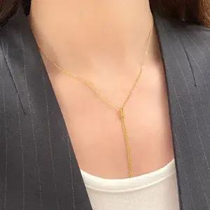 [골드모아]여자 순금 Y자 목걸이 7.5g [시크 롱체인] 클로버 스틱