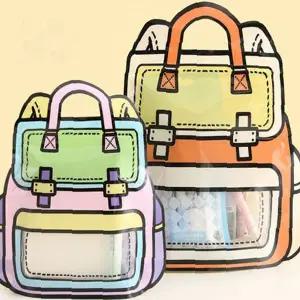 어린이 파티 선물용 투명창 미니 백팩 디자인 간식 포장 케이스 유치원 행사 답례