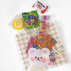 미니지퍼백 40매 체크지퍼백 포장봉투 구디 어린이집 단체 디자인 간식포장 선물 키즈 판촉물 유치원 아동j