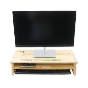 우드밀리 삼나무 원목 엣지 2단 모니터 받침대