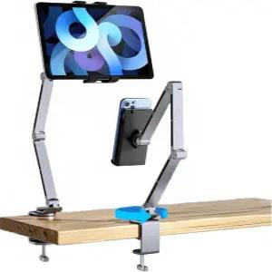 조절 가능한 휴대폰 태블릿 마운트 견고한 책상 클램프가 있는 에르고노믹 멀티 조인트 스탠드 360 회전 및