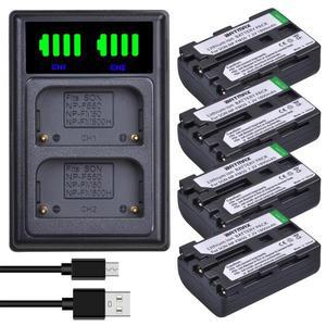 Batmax NP-FM50 배터리 + 소니호환 알파 A100 DSLR-A100 TRV408 DCR-PC105 FM30 FM70 FM90용 LED 듀얼 충전