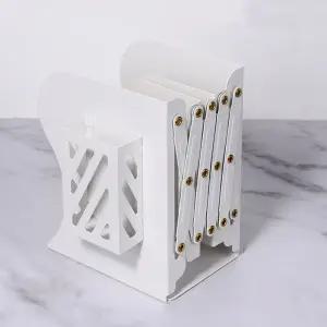 접이식 자바라책꽂이 +펜디자인꽂이 스탠드 공간활용 북엔드 칸막이 고정대 정리 연필 사무용 철제 길이조