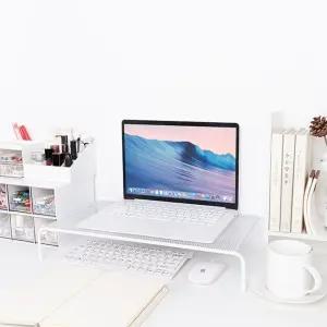 모니터서랍받침대 와이드형 대형 1단높이조절 책상 컴퓨터선반대 셋탑 스탠드 용품 듀얼