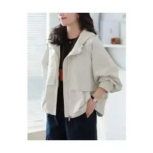 바람막이 점퍼 여성 잠바 가을 면 트렌치코트 후드 캐주얼 슬림핏 야상 admr3