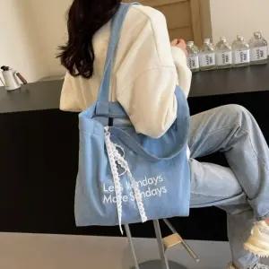 [라일리] Rly 연청 가벼운 캔버스백 여성 데일리 지퍼 숄더백