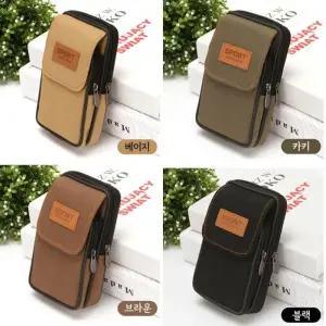 [옷자락]남자 작업용 허리 보조백 2단지퍼 혁대 운동 가방