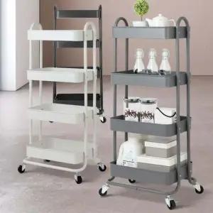 디트 4단 이동식수납장 베란다틈새 다용도철제 트롤리 이동식선반 틈새수납 국민트롤리