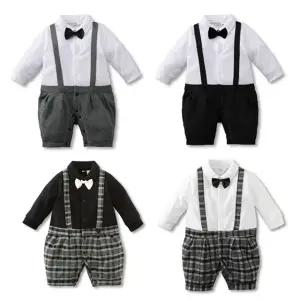 긴팔 정장 멜빵 신생아우주복 아기우주복 유아우주복 아기외출복
