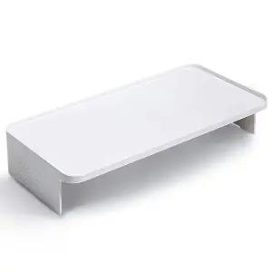 시스맥스 모니터받침대 화이트 키보드 수납 선반