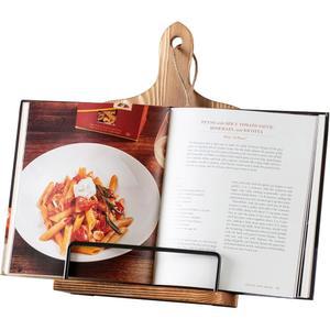 윌로우 & 크로프트 프리미엄 요리책 스탠드. 농가 도마 스탠드 홀더, 레시피 북 홀더. 주방 카운터용 변형 소박한 홈 데코, 조절 가능한 디스플레이
