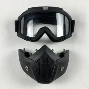 방풍 바이크고글 아웃도어 분리형 마스크 투명 고글
