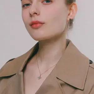 [제이로렌]제이로렌 14K 터키석 로즈골드 크로스 하트 목걸이 G0290