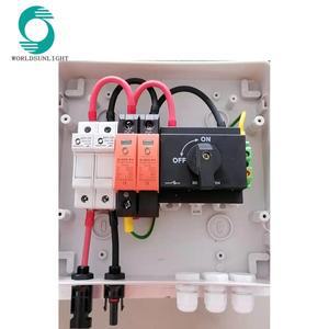 방수 야외 표면 장착 태양광 PV 서지 번개 보호 DC 배전 결합기 상자  1-in-1-out 1000V 32A IP65