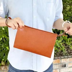 [옷자락]남자 나들이 사각 탄탄가죽 지퍼 클러치 크로스백