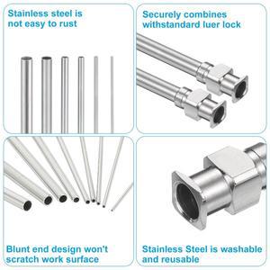 호환 12개/박스 1/2인치 45도 굽은 금속 디스펜싱 니들  산업용실험실용 스테인리스 스틸 주사기 바늘 둔한