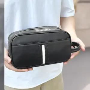 [옷자락]남성 스포츠 가죽 파우치 검정 클러치백